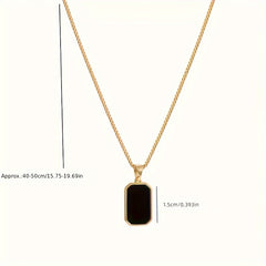 Golden Square Shell Titanium Steel Necklace Geometric Clavicle Chain