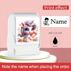 Custom Unicorn Name Stamp for School Supplies and Clothing - Personalized Seal