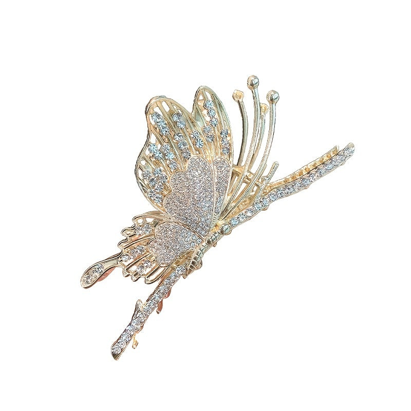 Rhinestone Butterfly Hair Claw Clips Large Non Slip Strong Metal Hair Clips