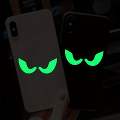 6pcs Halloween Luminous Horror Eyes Glow In The Dark Wall Stickers