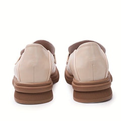 Women's Block Heel Loafers Soft Sole Slip On Shoes