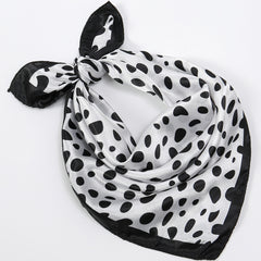 Small Square Satin Scarf Solid & Irregular Print Neckerchief Hair Wrap