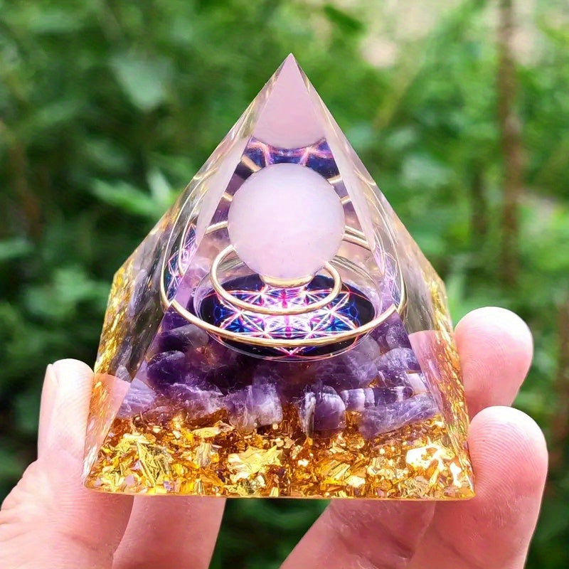 Amethyst Natural Crystals Orgone Pyramid Healing Reiki Chakra Energy Meditation