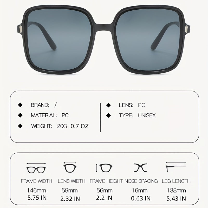 Men's Large Frame Sunglasses UV Resistant For Street Photography
