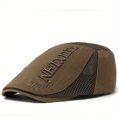 Men's Summer Beret Mesh Cap Sun Visor Flat Cap Adjustable Newsboy Cap