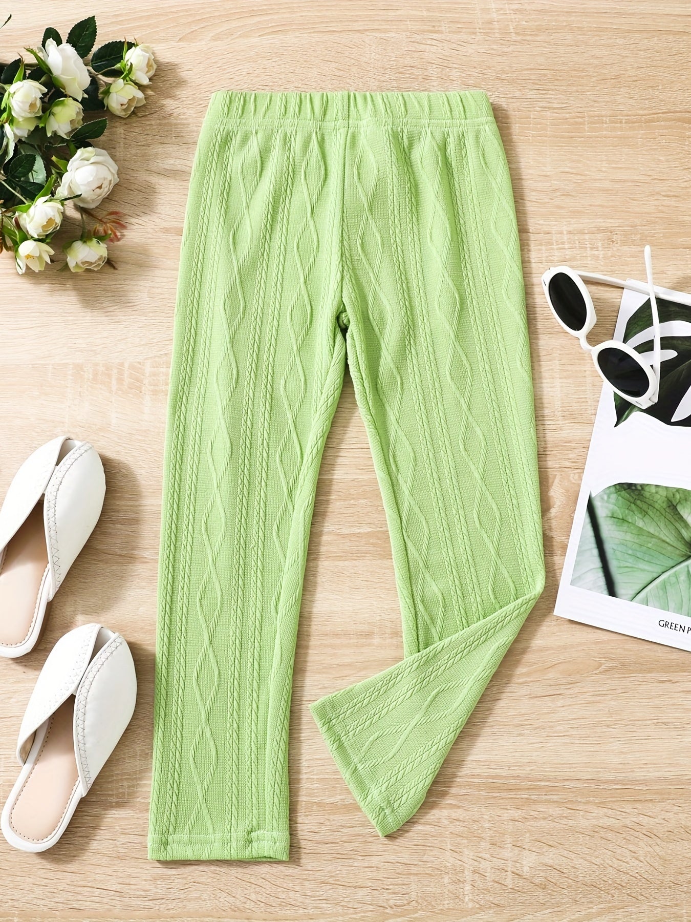 Girls' Cable Knit Ankle Pants Leggings