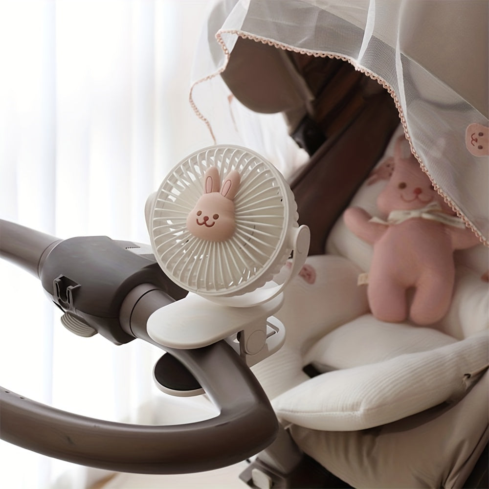 Portable Desktop Clip-on Stroller Fan, USB Small Fan, Three Speed Adjustable
