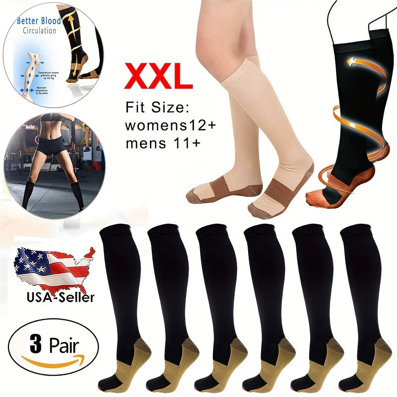 Compression Calf Socks Sports Knee High Women's Stockings
