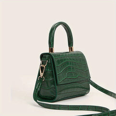 Crocodile Embossed Crossbody Bag Women's Flap Purses