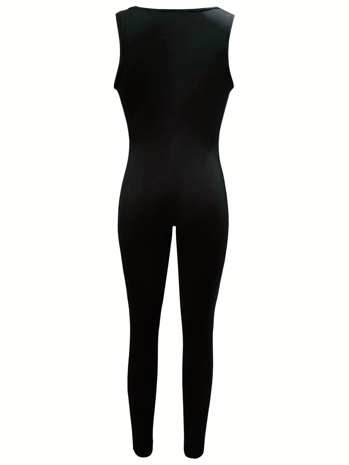 Solid Scoop Neck Bodycon Jumpsuit