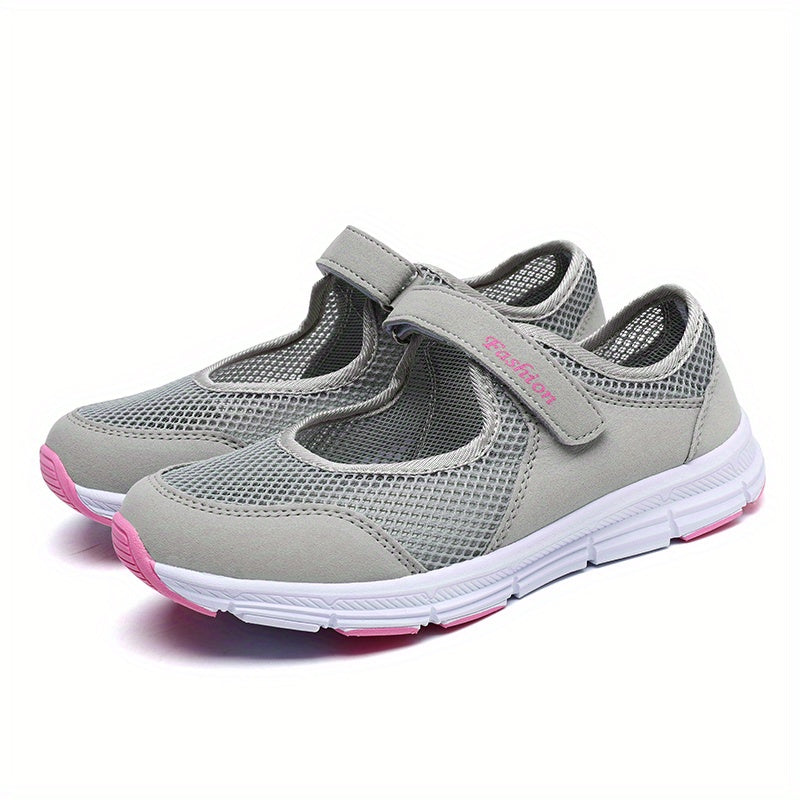 Women's Breathable Walking Shoes Hook & Loop Backless Flat Shoes