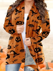  Halloween Cardigan Women's Graphic Print Open Front Cardigan