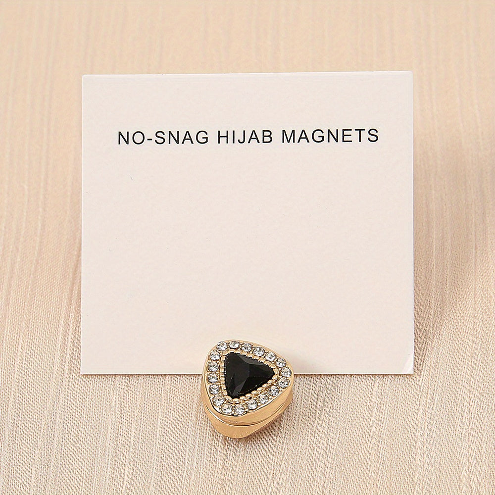 Heart Shape Rhinestone Turban Magnet Buckle for Hijab