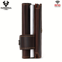 RFID Leather Money Clip Coin Pocket Men