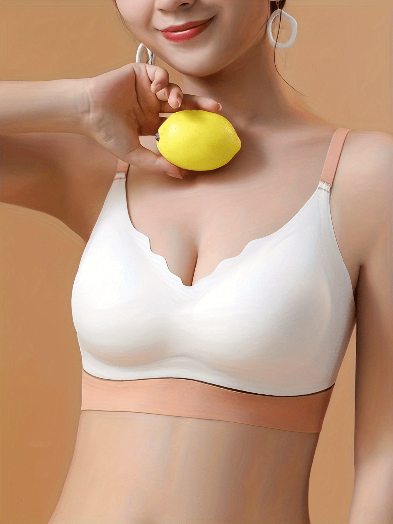 Wireless Colorblock Bra Full Coverage Breathable Women's Lingerie