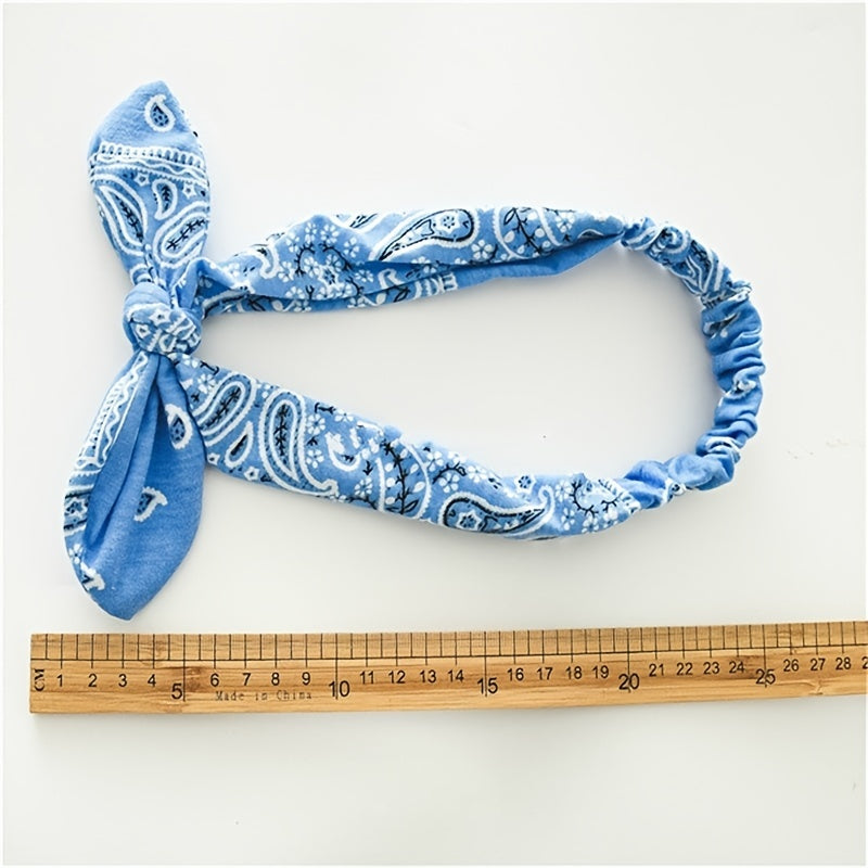 Women Suede Soft Print Headbands Vintage Cross Knot Hair Bands