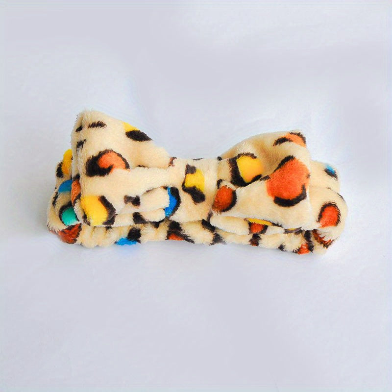Y2K Leopard Pattern Plush Headband Soft Hair Band