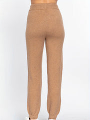  Casual Sweater Pants Women's Plus Solid Elastic Drawstring High Rise