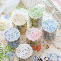 PET Tape Flower Language Letter Series English Flower Journal Sticker