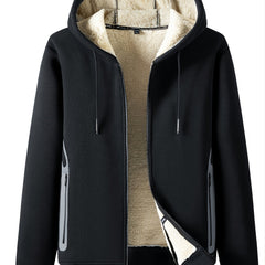 Men's Fleece Thermal Hooded Jacket for Winter