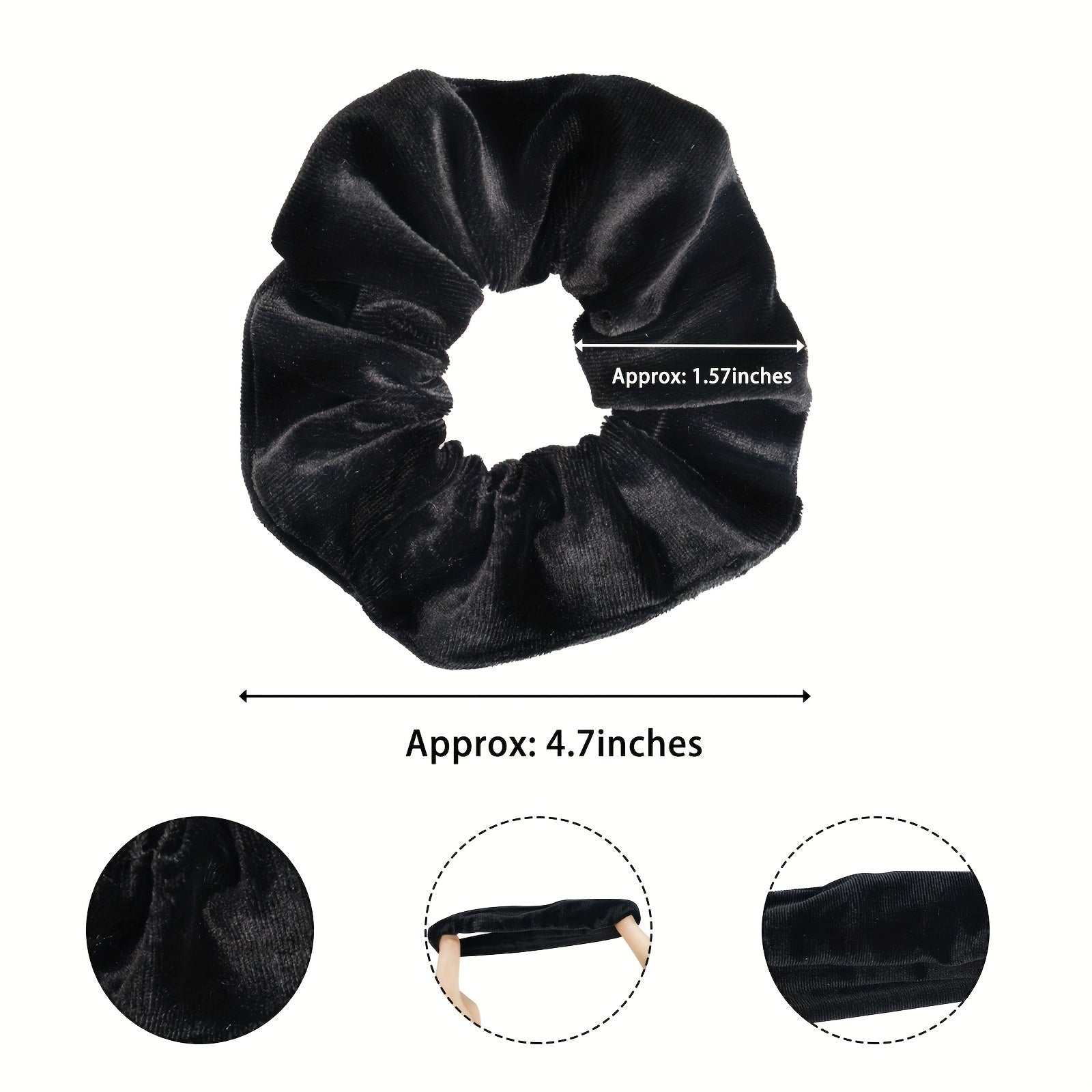 6pcs Large Velvet Scrunchie Hair Tie Female Rubber Band Hair Accessories