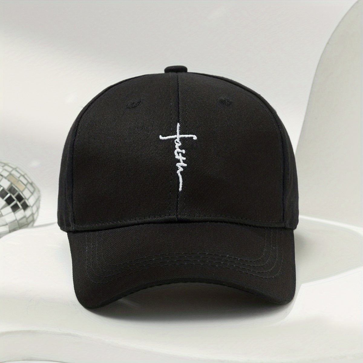 Faith Cross Embroidery Baseball Cap Lightweight Unisex Dad Hats