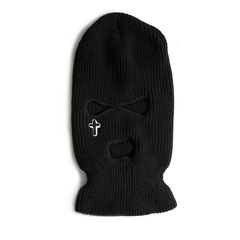 Cross Embroidered Three Hole Balaclava Hat Ski Mask