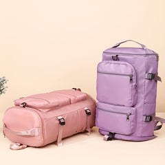 Large Capacity Sports Bag Travel Duffle Backpack Shoe Compartment