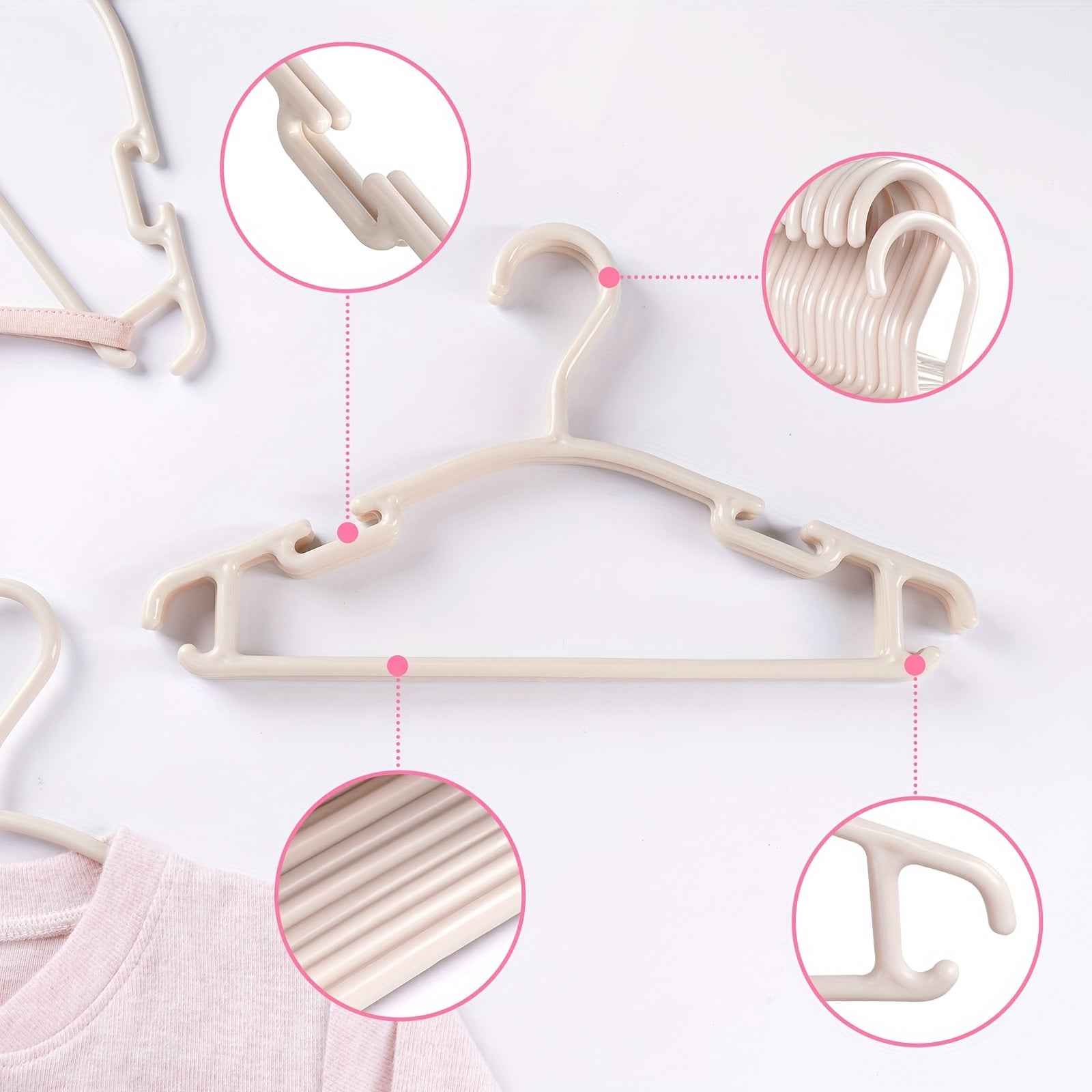9pcs Khaki Hangers for Infants and Toddlers Newborn Clothes Hanging Racks