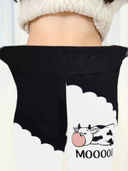  Colorblock Cow Fleece Legging