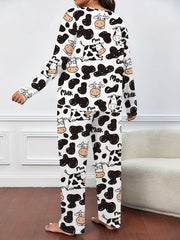  Cow Print Tee & Pants Loungewear Set