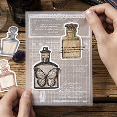 40pcs Paper Bottle Shape Stickers for DIY Scrapbooks Journals & Albums
