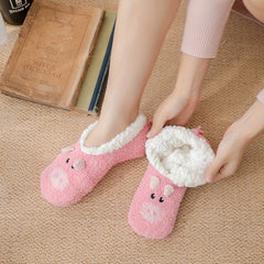 Fuzzy Slipper Socks Soft & Warm Low Cut Ankle Socks Women's Stockings