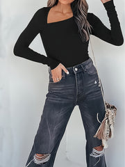 Slimming Bodysuit Asymmetrical Long Sleeve Shaper