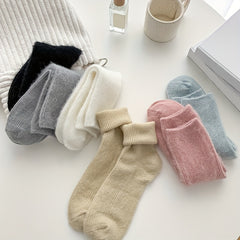 6 Pairs Fuzzy Socks Cozy & Warm Women's Mid Tube Stockings