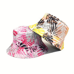 Coconut Tree Print Reversible Bucket Hat for Women