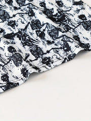 Skull Print Halloween Pajama Set Cami Top & Shorts