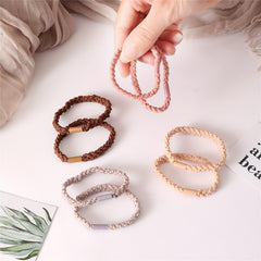 4pcs Braided Hair Tie Seamless Solid Hair Rope Elastic Ponytail Holder