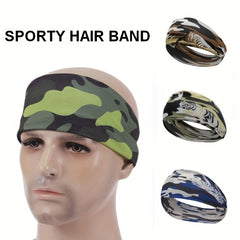 Men's Sports Hair Bands Camouflage Stretch Headband
