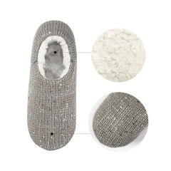 2 Pairs Plush Lined Floor Socks Soft & Warm Women's Stockings