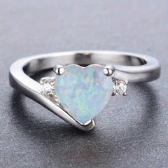 Moonstone Heart Rhinestone Ring Gift For Men And Women