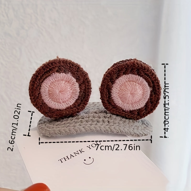 Animal Ear Wool Hair Clip Headdress for Girls