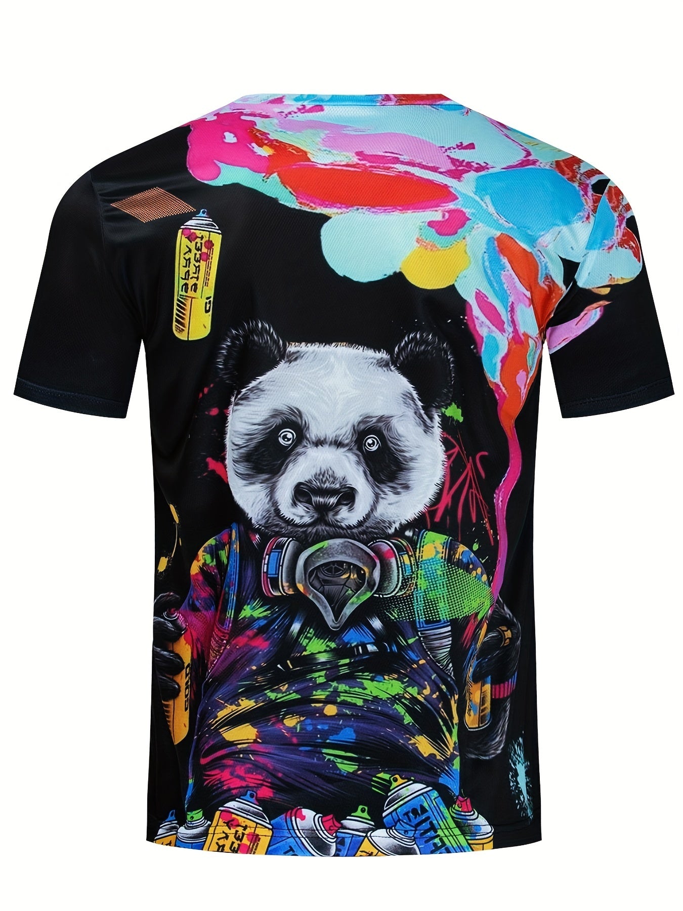 Men's Panda Print T Shirt for Spring & Summer