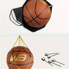 Portable Basketball Pump with Storage Net Bag and Air Needle