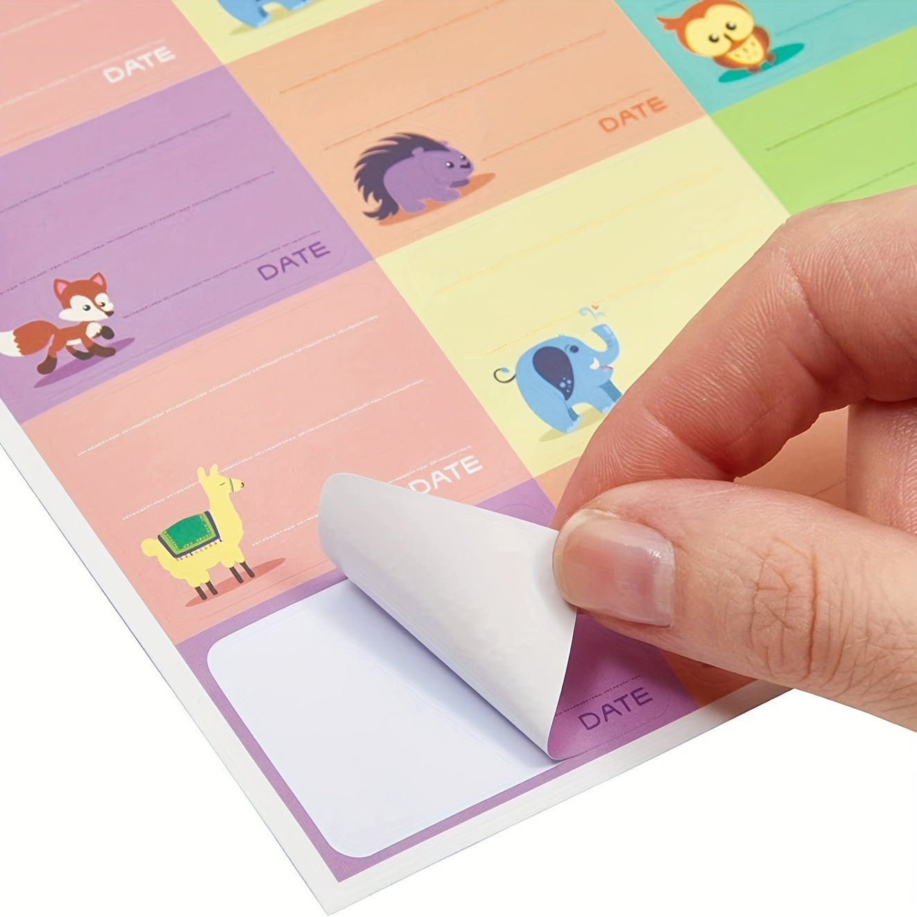 Waterproof Animal Name Stickers for Water Cup, Handwritten Design