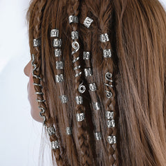 Viking Hair Beads Silver Hair Accessories