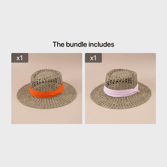 Straw Woven Flat Top Hat European American Style