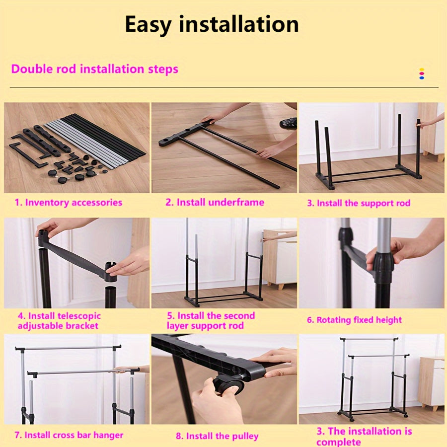 Coat Rack Shoes & Hats Floor Shelf Bedroom Storage