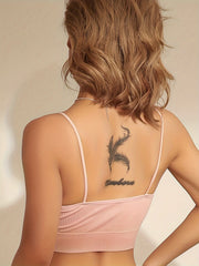 2pcs Solid Cami Crop Tops V Neck Backless Slim Fit Top Women