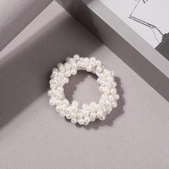 Faux Pearl Beaded Hair Tie Elastic Ponytail Holder Hair Accessories